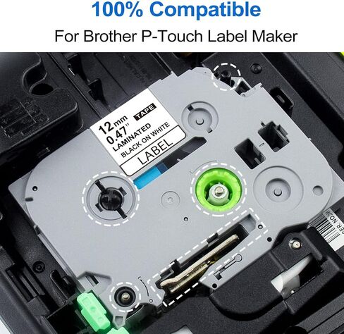 شريط ملصقات BOYEEZON for Brother P Touch TZe-231 مقاس 12 مم 0.47 أبيض in Kuwait