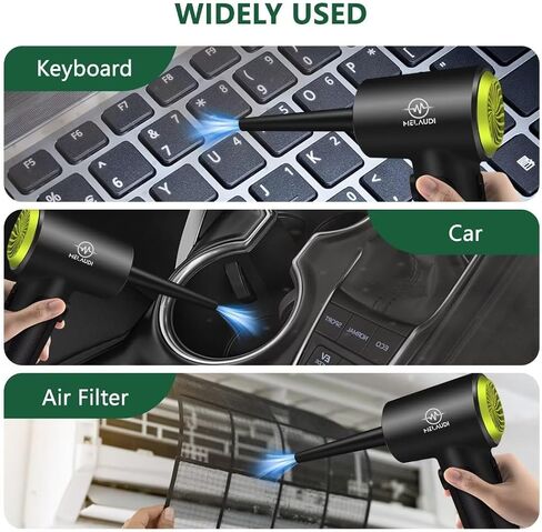 Compressed Air Duster, 3 Speeds Cordless Electric Air Duster with LED Light for Computer Keyboard Cleaning, Enhanced 100000 RPM Air Blower, 6000mAh Rechargeable Battery, New Generation Canned Airs in Saudi Arabia