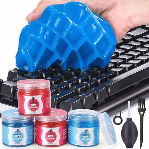 جل تنظيف السيارة من بيدي، 4 عبوات من مجموعات التنظيف العالمية لأداة تفصيل السيارة، معجون تنظيف السيارة القابل لإعادة الاستخدام للوحة مفاتيح الكمبيوتر، فتحة تهوية السيارة، لوحة القيادة، منفضة سجائر in Kuwait