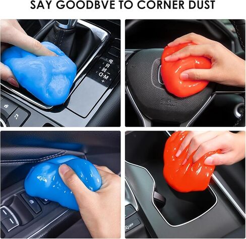 جل تنظيف السيارة من بيدي، 4 عبوات من مجموعات التنظيف العالمية لأداة تفصيل السيارة، معجون تنظيف السيارة القابل لإعادة الاستخدام للوحة مفاتيح الكمبيوتر، فتحة تهوية السيارة، لوحة القيادة، منفضة سجائر in Kuwait