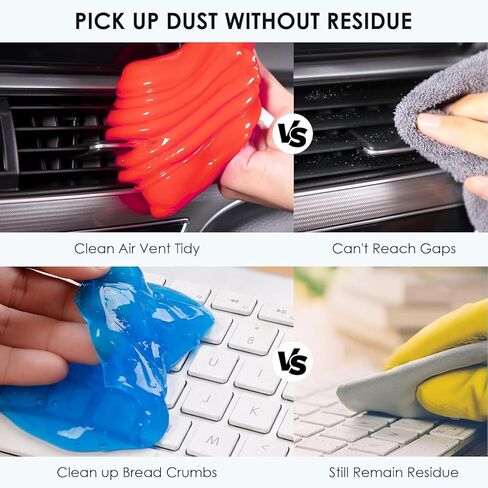 جل تنظيف السيارة من بيدي، 4 عبوات من مجموعات التنظيف العالمية لأداة تفصيل السيارة، معجون تنظيف السيارة القابل لإعادة الاستخدام للوحة مفاتيح الكمبيوتر، فتحة تهوية السيارة، لوحة القيادة، منفضة سجائر in Kuwait