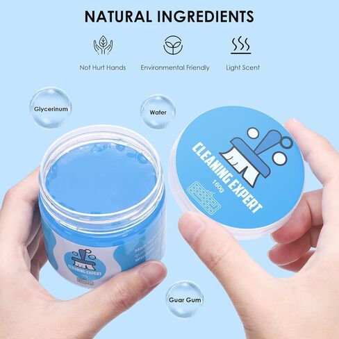 جل تنظيف السيارة من بيدي، 4 عبوات من مجموعات التنظيف العالمية لأداة تفصيل السيارة، معجون تنظيف السيارة القابل لإعادة الاستخدام للوحة مفاتيح الكمبيوتر، فتحة تهوية السيارة، لوحة القيادة، منفضة سجائر in Kuwait