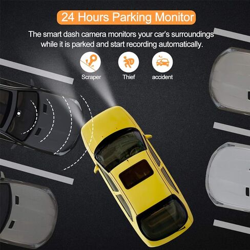 كاميرا تابلوه للسيارة امامية وخلفية 1080P FHD في السيارة بعدسة مزدوجة ومستشعر سوني بزاوية واسعة 170 مع تسجيل متواصل ومستشعر تسارع من اورسكي in Kuwait