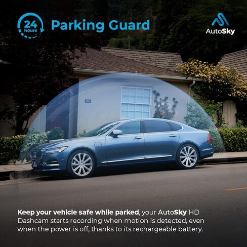 كاميرا AutoSky Dash Cam الأمامية والخلفية - كاميرا Dash للسيارات Mini Dash Cam Full HD مع بطاقة ذاكرة 32 جيجابايت، شاشة IPS 3 بوصة، قفل الحوادث، تسجيل حلقة، مراقبة وقوف السيارات، كشف الحركة in Kuwait