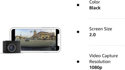 Garmin Dash Cam 67W, 1440p and Extra-Wide 180-degree FOV, Monitor Your Vehicle While Away w/ New Connected Features, Voice Control, Compact and Discreet, Includes Memory Card (Renewed) in Saudi Arabia