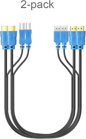 MT-VIKI 2 حزم USB HDMI KVM كابل 10ft 4K HDMI USB A إلى HDMI USB B سلك مزدوج لمفتاح KVM القياسي 10ft in Kuwait