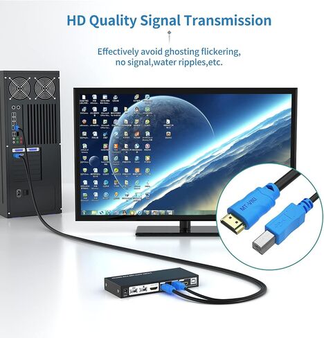MT-VIKI 2 حزم USB HDMI KVM كابل 10ft 4K HDMI USB A إلى HDMI USB B سلك مزدوج لمفتاح KVM القياسي 10ft in Kuwait