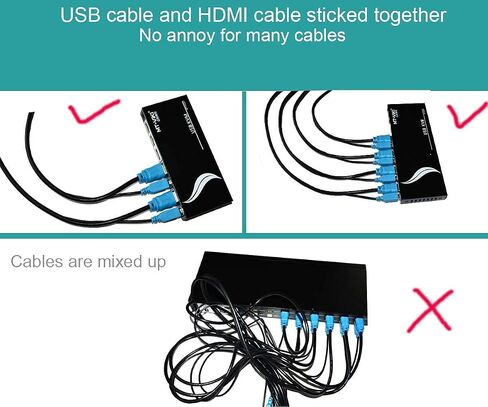 MT-VIKI 2 حزم USB HDMI KVM كابل 10ft 4K HDMI USB A إلى HDMI USB B سلك مزدوج لمفتاح KVM القياسي 10ft in Kuwait
