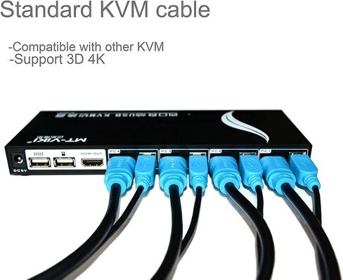 MT-VIKI 2 حزم USB HDMI KVM كابل 10ft 4K HDMI USB A إلى HDMI USB B سلك مزدوج لمفتاح KVM القياسي 10ft in Kuwait