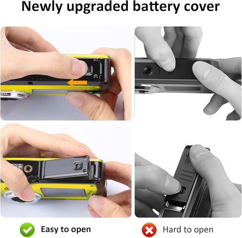 4K Underwater Camera with 32GB Card 11FT Waterproof Camera 48MP Autofocus IPS Dual-Screen(3"/2") Selfie Underwater Cameras for Snorkeling, Digital Camera 1500mAh Battery Cover Easy to Open(Yellow) in Kuwait