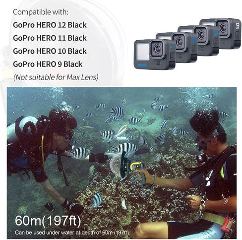Waterproof Dome Housing Case for GoPro 8 with Front Screen Window, Floating Hand Grip, Trigger Underwater Diving Snorkeling Dome Port Photography Accessories for GoPro Hero 8 Black in Saudi Arabia