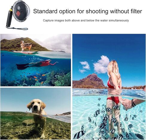 Waterproof Dome Housing Case for GoPro 8 with Front Screen Window, Floating Hand Grip, Trigger Underwater Diving Snorkeling Dome Port Photography Accessories for GoPro Hero 8 Black in Saudi Arabia
