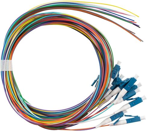 SC/UPC Fiber Optic Pigtail, 1.5 Meter 12 Strand Single Mode SC/UPC Square Head Fiber Optic Pigtail, Color Coded- 0.9mm for Networks Communication System in Kuwait