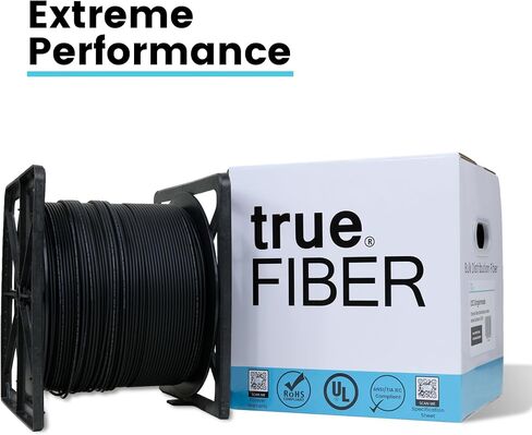 trueFIBER 2 كابل توزيع داخلي محكم من الألياف السائبة، 1000 قدم (305 م)، OS2 9/125 وضع فردي، 4.0 مم كاملة (OFNP)، مدرج في قائمة UL، دوبلكس 2 ألياف SM بكرة في صندوق in Kuwait
