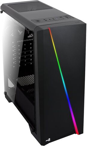 برج متوسط ​​AeroCool Cylon RGB مع نافذة جانبية من الأكريليك، أسود وذكي 430 وات 80+ طاقة مستمرة سوداء ATX 12V V2.3/EPS 12V مصدر طاقة PFC نشط PS-SPD-0430NPCWUS-W in Kuwait