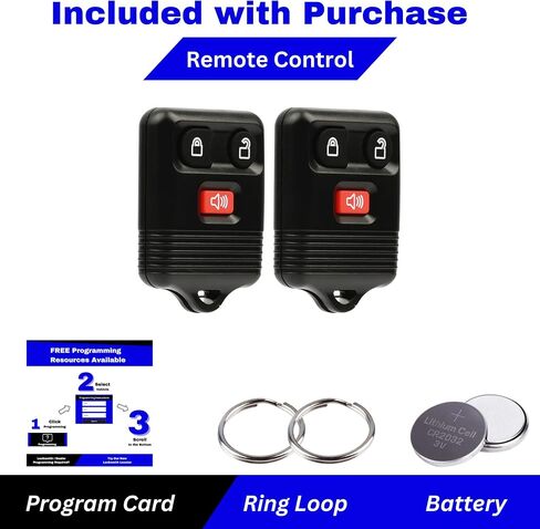 3-Button Keyless Entry Remote Key Fob Replacement, Compatible with Ford, Lincoln, Mercury, Mazda F150 F250 F350 Escape Expedition Explorer Ranger, CWTWB1U345 in Kuwait