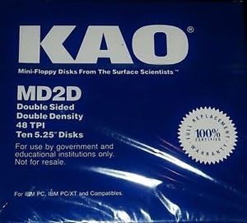 أقراص مرنة Kao MD2D مزدوجة الوجه 48TPI، عشرة أقراص مقاس 5.25 بوصة in Kuwait