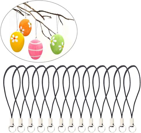 MOTZU 300 قطعة فضية اللون بحبل أسود للهاتف الخلوي حزام حلقي مقسم، مشبك جراد البحر، حزام سلك الوهق للهاتف الخلوي المحمول/Mp3/Mp4/محرك فلاش USB/ساحر/حلقة مفاتيح وأكثر من ذلك، 2.36 بوصة in Kuwait