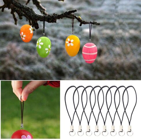 MOTZU 300 قطعة فضية اللون بحبل أسود للهاتف الخلوي حزام حلقي مقسم، مشبك جراد البحر، حزام سلك الوهق للهاتف الخلوي المحمول/Mp3/Mp4/محرك فلاش USB/ساحر/حلقة مفاتيح وأكثر من ذلك، 2.36 بوصة in Kuwait