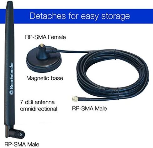 BearExtender Heavy Duty 7 dBi Wi-Fi Antenna w/RP-SMA Extension Cable & Magnet Base in Saudi Arabia