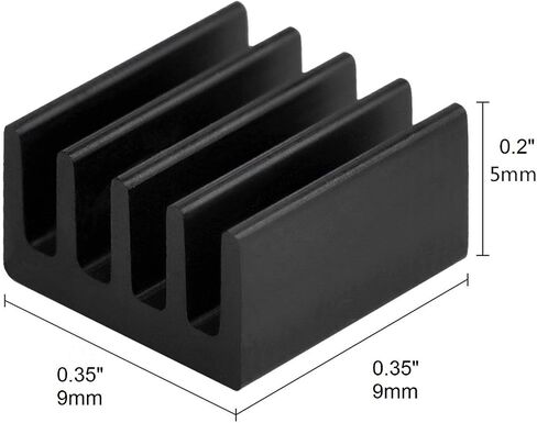 Easycargo 100pcs VRM 9mm Heatsink Kit + 10g Thermal Conductive Adhesive Silicone Glue, Small Mini Cooler Heat Sink for Cooling VRM GPU Motherboard Stepper Driver MOSFET Voltage Regulators 9mmx9mmx5mm in Saudi Arabia