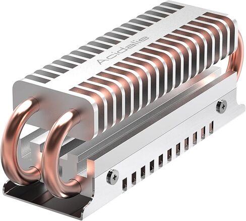 حوض حرارة اسيدالي M.2 SSD مع طبقة مزدوجة من الألومنيوم و4 مبرد أنابيب حرارة نحاسي لـ M.2 SSD 2230/2242/2260/2280 [فضي] in Kuwait