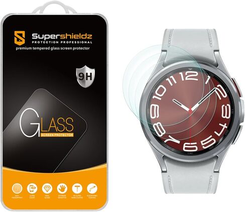 Supershieldz (3 عبوات) مصمم لساعة Samsung Galaxy Watch 6 Classic (47 ملم) واقي شاشة من الزجاج المقوى، مضاد للخدش، خالٍ من الفقاعات in Kuwait