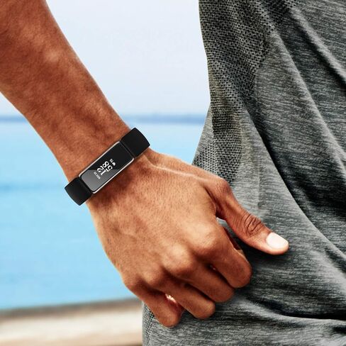 واقي شاشة NANW مكون من 3 قطع متوافق مع Fitbit Inspire 2 (ليس من أجل Inspire/Inspire HR)، جراب حماية شامل من البولي كربونات مطلي بغطاء مضاد للخدش وغطاء ممتص للصدمات للساعة الذكية Inspire 2 in Kuwait