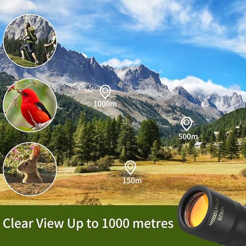 بيليشي تلسكوب أحادي العدسة صغير بحجم 10 × 25 عالي الطاقة وصغير وخفيف الوزن لمشاهدة الطيور والصيد والتخييم والسفر in Kuwait