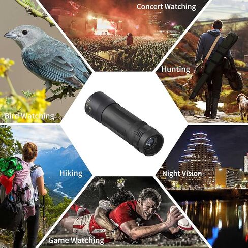 بيليشي تلسكوب أحادي العدسة صغير بحجم 10 × 25 عالي الطاقة وصغير وخفيف الوزن لمشاهدة الطيور والصيد والتخييم والسفر in Kuwait