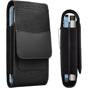 Dual Phone Holster Pouch Suitable for iPhone 15/14/13/12/11/15Pro/14Pro/13Pro/12Pro, Samsung, Motorola with Wallet Holster Card Holder,Phone Pouch，Phone Protective Holster
