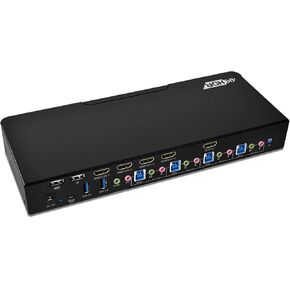 محول gofanco Prophecy HDMI 2.0a KVM 4 منافذ - 4K @60 هرتز 4:4:4، HDR، 18 جيجابت في الثانية، ثلاثي الأبعاد، HDCP 2.2/1.4 - لوحة مفاتيح USB/ماوس بالإضافة إلى محور USB 3.0، مدخل صوت ومخرج، مفاتيح التشغيل السريع - KVM Switch 4 أجهزة كمبيوتر (برو-KVMaud4Pv2) in Kuwait