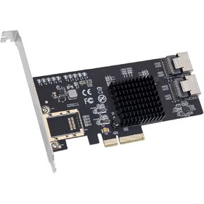 Syba 8 Port SATA III Non-RAID PCI-e x4 Expansion Card Supports FreeNAS and ZFS RAID - Includes Mini SAS to SATA Breack Out Cables (SI-PEX40137)