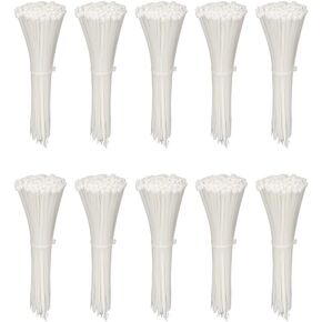 1000 Pack 4 inch KOOWIN Nylon Plastic Cable Zip Ties Small Wire Wraps White