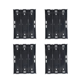 18650 Battery Holder,12pcs 1 Slots X 3.7V 18650 Battery Storage Box Plastic DIY Battery Storage Box with Pin for DIY Parallel or Series Circuit PCB Projects Black in Kuwait