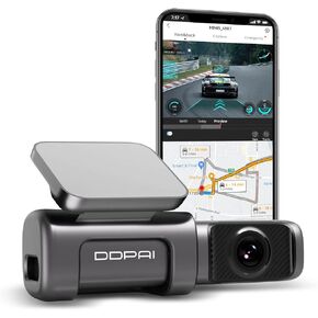 DDPAI Dash Cam 4K Front 3840x2160، مدمج 5G WiFi GPS، كاميرا تخزين 64G للسيارة، لا حاجة إلى بطاقة SD إضافية، مستشعر Sony IMX 415 STARVIS، رؤية ليلية، مستشعر G، تسجيل حلقي، تقنية AR Mini5 in Kuwait