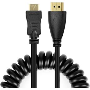 UCEC 4k Full HDMI to Full HDMI Coiled Cable for Atomos Compatible for Ninja Star Recorder(11.8 inch-17.7 inch)