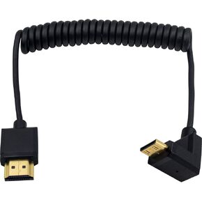 Duttek 4K Mini HDMI to HDMI Coiled Cable 1FT-4FT, Ultra-Thin HDMI to Mini HDMI Cable Support 4K Ultra HD, 1080p, 3D,for Projector, Monitor, Camcorder in Kuwait