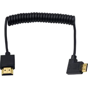 Duttek 4K Mini HDMI to HDMI Coiled Cable 1FT-4FT, Ultra-Thin HDMI to Mini HDMI Cable Support 4K Ultra HD, 1080p, 3D,for Projector, Monitor, Camcorder in Kuwait