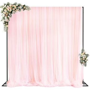 Fomcet 10FT x 10FT Backdrop Stand Heavy Duty with Base, Gold Portable Adjustable Pipe and Drape Kit, Square Metal Arch Party Frame for Wedding Birthday Parties Banquet Decorations