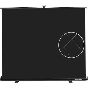 【Easy Set Up】 RAUBAY 59.8 x 78.7in Collapsible Black Backdrop Screen Portable Retractable Panel Photo Background with Stand for Video Conference, Photographic Studio, Streaming