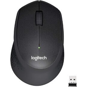 Logitech M330 Silent Plus Wireless Mouse, 2.4 GHz with USB Nano Receiver, 1000 DPI Optical Tracking, 3 Buttons, 24 Month Life Battery, PC/Mac/Laptop/Chromebook - Black in Kuwait