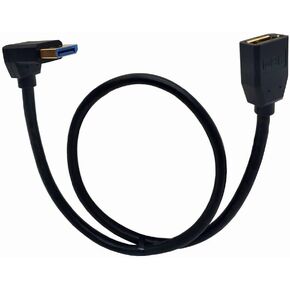 Qaoquda DisplayPort 1.4 Cable, 8K DP Extension Cable, 2Ft 90 Degree Angled 8K DisplayPort (DP) Male to Female (8K/60Hz, 4k/144Hz) Extension Cord for with DP PC/Laptop (Down Angle 60cm/2Ft)