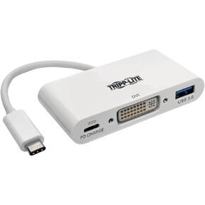 Tripp Lite USB C to DVI Video Adapter Converter 1080p w/ USB-C PD Charging, Thunderbolt 3 Compatible, USB Type C, USB Type-C (U444-06N-D-C)