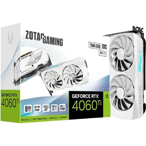 زوتاك بطاقة عرض مرئي للالعاب جيفورس RTX 4060 Ti 8GB توين ايدج او سي اصدار ابيض DLSS 3 8GB GDDR6 128 بت 18 جيجا بايت PCIE 4.0 بطاقة رسومات مدمجة ايس ستورم 2.0 تبريد متقدم واضاءة الفضاء اللوني ار جي بي in Kuwait