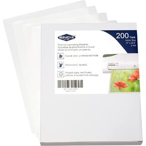 SINCHI Thermal Laminating Pouch, 10 mil per Side, 9x11.5-Inches Letter Size, 50pcs Pack, Ultra Clear & Sturdy Laminating Sheets