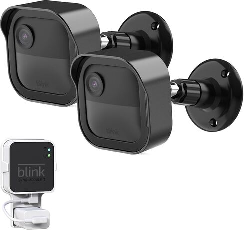 حامل كاميرا Blink Outdoor 4 (الجيل الرابع)، غطاء واقٍ مقاوم للطقس وحامل قابل للتعديل 360 درجة مع وحدة مزامنة 2 حامل لنظام كاميرا الأمان الخارجية Blink (أبيض، عبوتان) in Kuwait