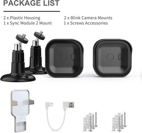 حامل كاميرا Blink Outdoor 4 (الجيل الرابع)، غطاء واقٍ مقاوم للطقس وحامل قابل للتعديل 360 درجة مع وحدة مزامنة 2 حامل لنظام كاميرا الأمان الخارجية Blink (أبيض، عبوتان) in Kuwait