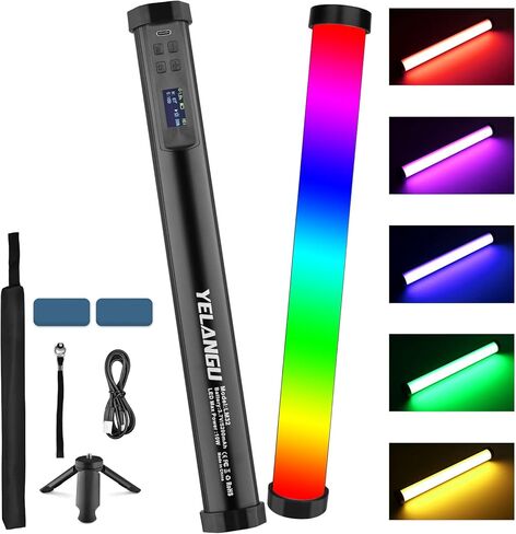 Light Wand Photography,Handheld LED Light Wand,Magnetic YELANGU LED Video Light Stick 5200mAh Rechargeable 21 RGB Effect 2500K-9900K Dimmable 1200 Lm with Aluminum Body for Light Painting YouTube Vlog in Kuwait