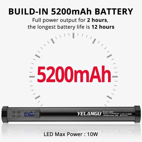 Light Wand Photography,Handheld LED Light Wand,Magnetic YELANGU LED Video Light Stick 5200mAh Rechargeable 21 RGB Effect 2500K-9900K Dimmable 1200 Lm with Aluminum Body for Light Painting YouTube Vlog in Kuwait